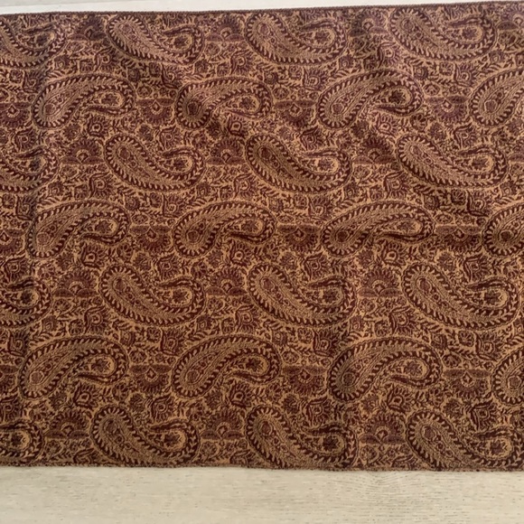 Pink collection 100% wool scarf paisley floral brown maroon or table runner - Picture 6 of 10
